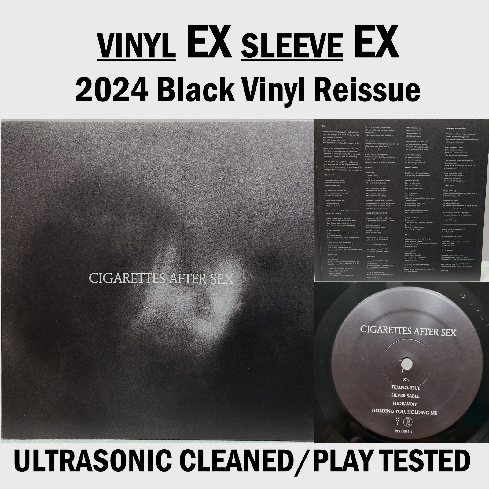 Cigarettes After Sex Self Titled LP Partisan Records 2024 EX Black Vinyl #03k