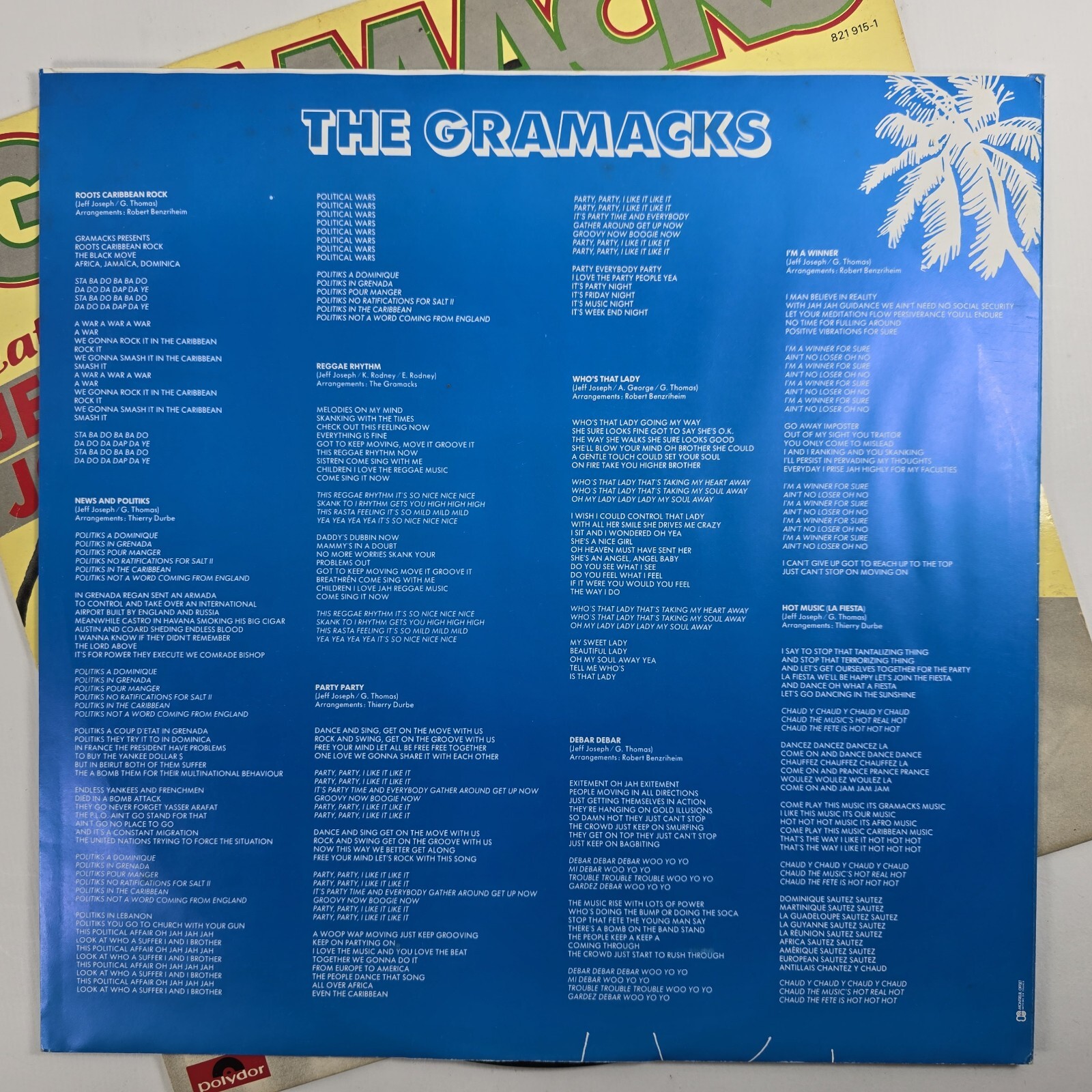 Gramacks Jeff Joseph Roots Caribbean Rock Vinyl 12″ LP Record Polydor 1984 VG+