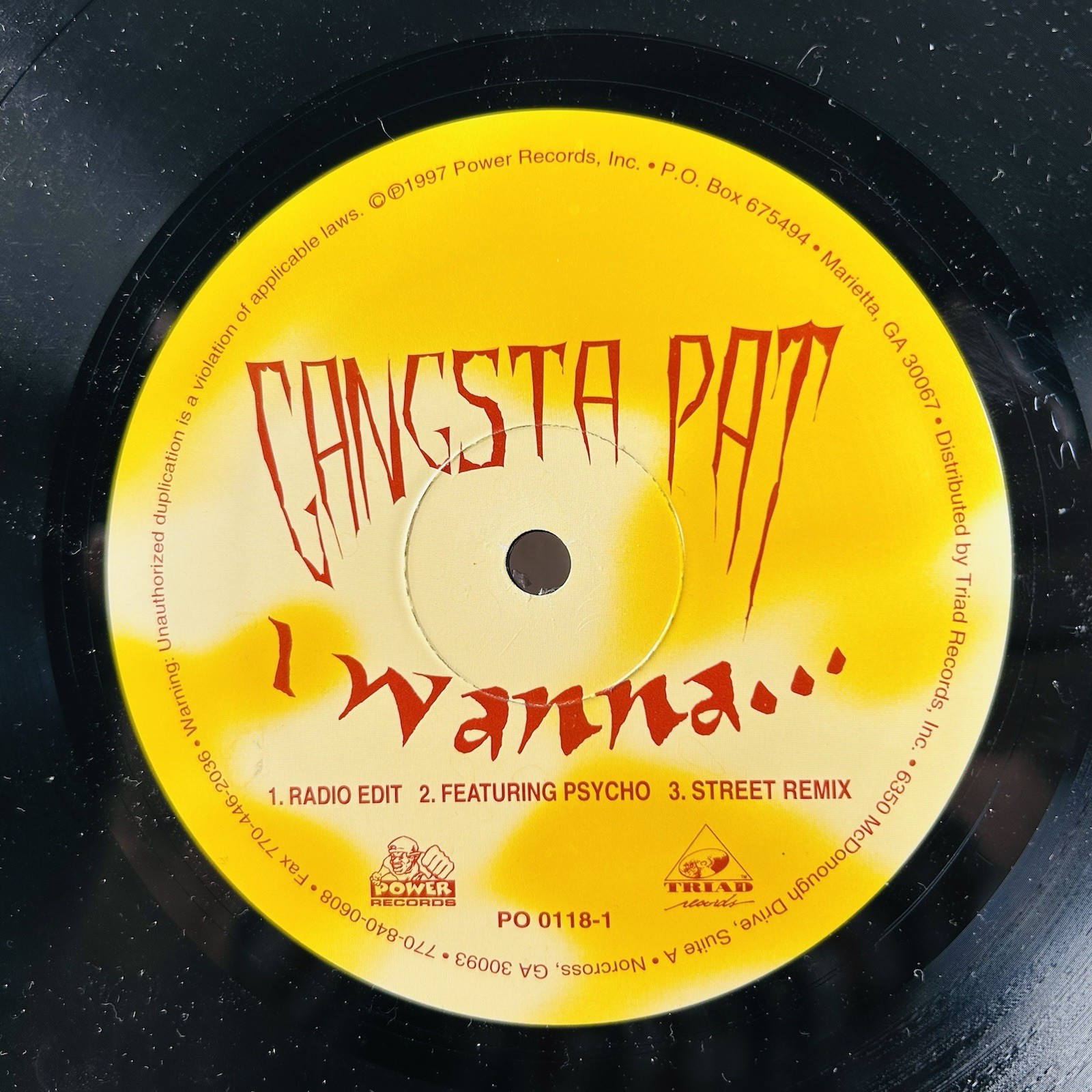 GANGSTA PAT I Wanna 1997 Vinyl LP Radio Psycho Street Remix RARE Promo VIDEO