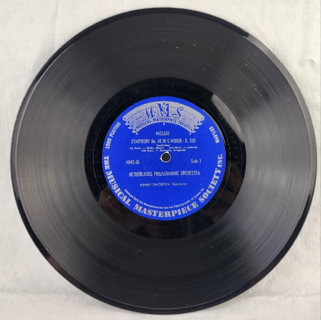 MMS-65 Mozart Symphony No. 40 G Minor K.550 & 34 C Major K.338 10″ Vinyl LP
