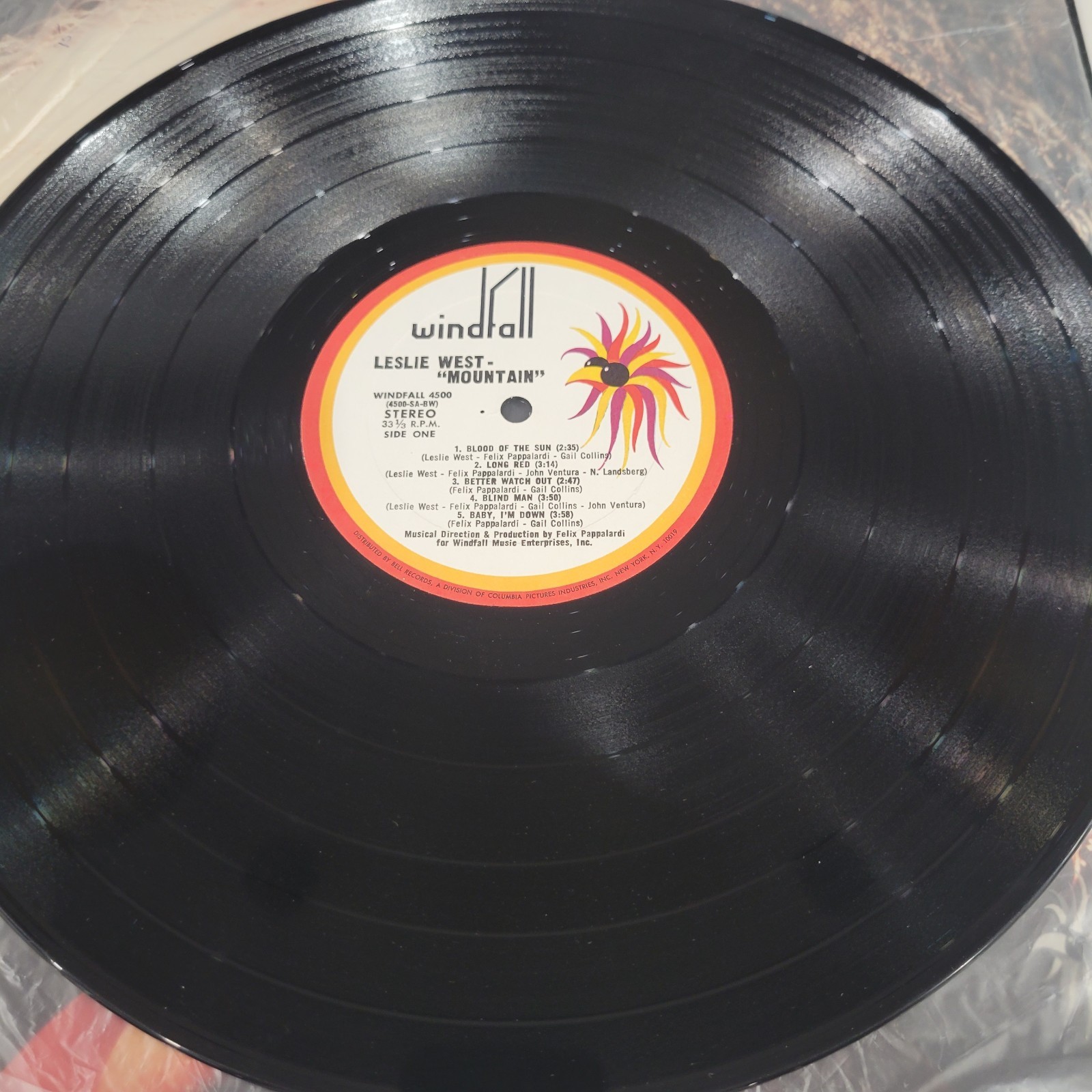 Leslie West – Mountain Vinyl LP – 1969 – Windfall Records WINDFALL 4500