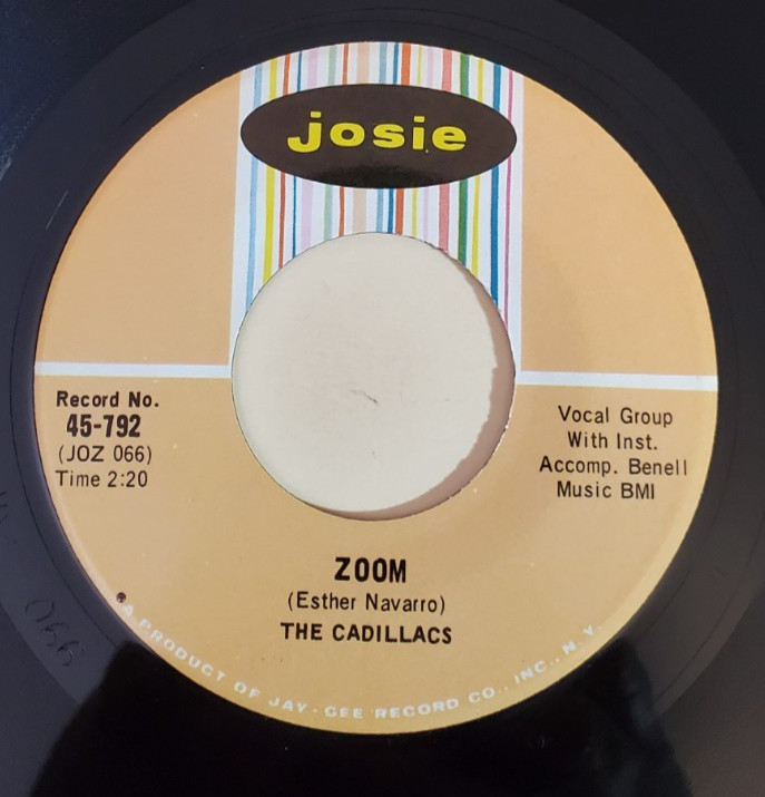 Cadillacs ZOOM / YOU ARE (DOO WOP 45) #792 PLAYS VG++ NO NOISE!