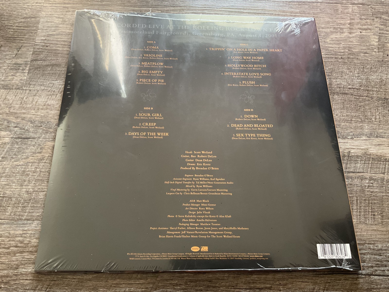 Stone Temple Pilots – Live At Rolling Rock 2001 Vinyl 2LP RSD – Yellow – NEW