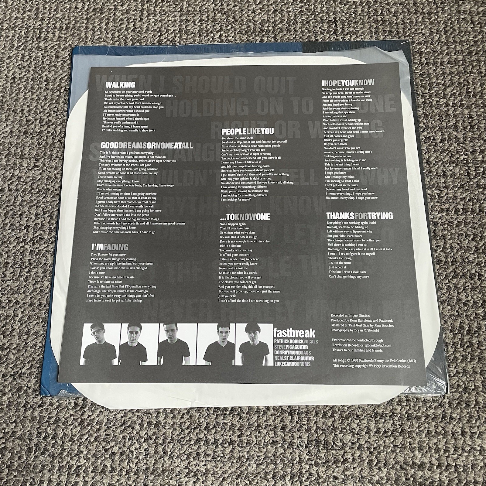 Fastbreak – Whenever You’re Ready Vinyl Record FIRST US Pressing BLACK 1999