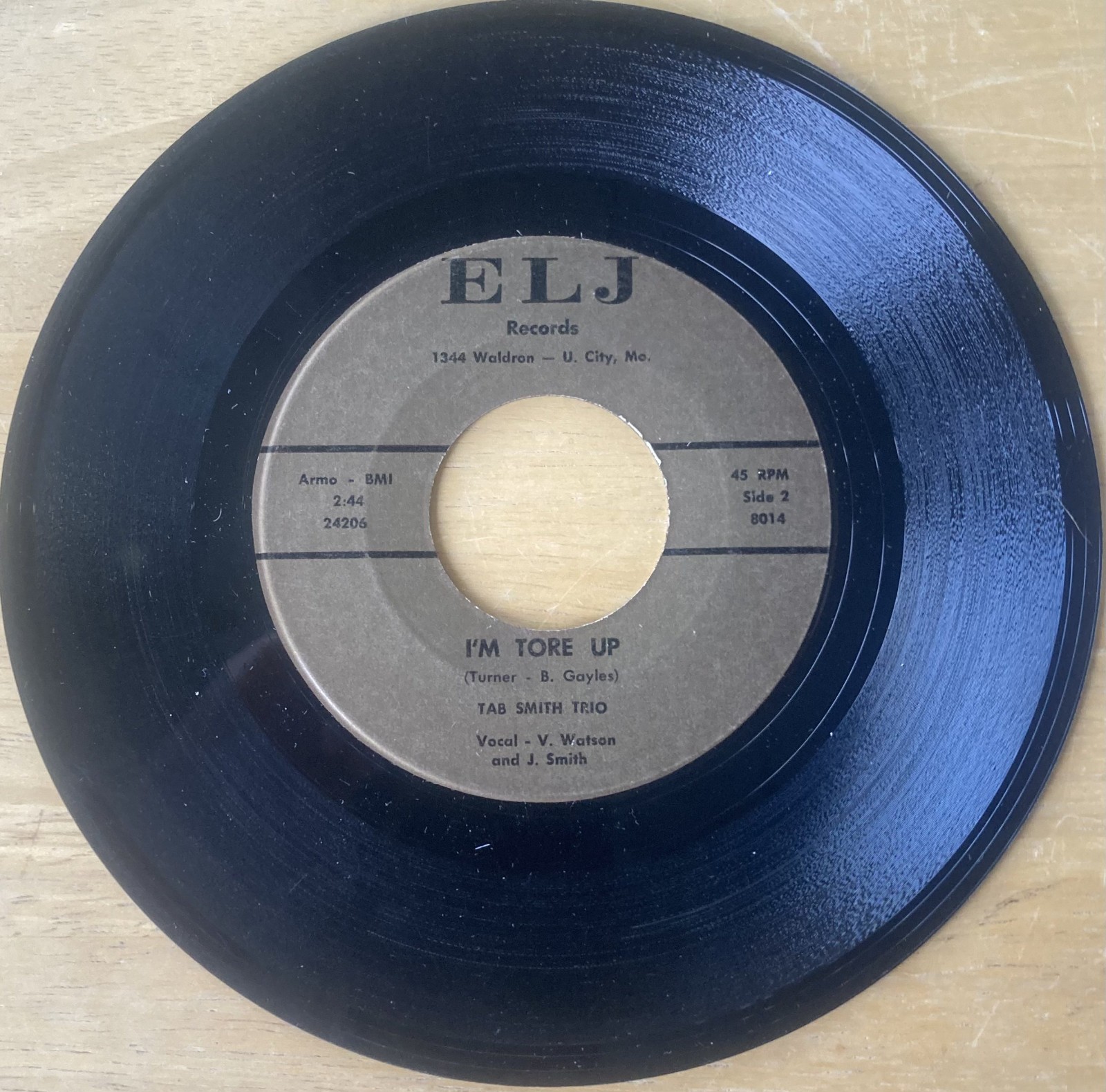Rare Tab Smith Trio – I’m Tore Up & Burning Flame of Love – Organ Centric R&B