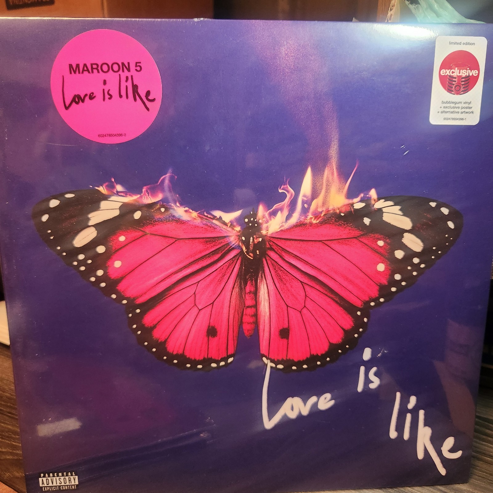 Maroon 5 – LOVE IS LIKE Limited Bubblegum Pink Colored Vinyl LP + Poster SEALED