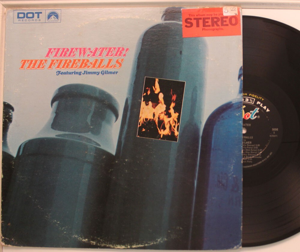 The Fireballs Featuring Jimmy Gilmer Lp Firewater! On Dot – Vg++ / Vg+