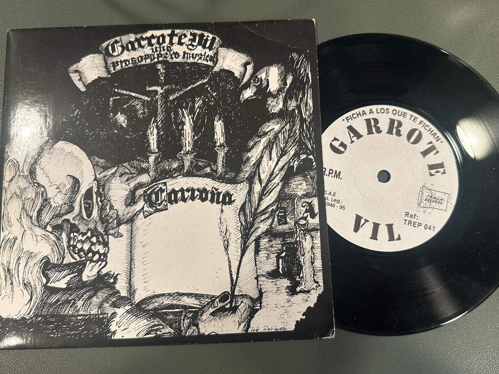 Latin 45 Spanish Hardcore Punk Tralla Records Garrote Vil Combat Rock Spain VG+