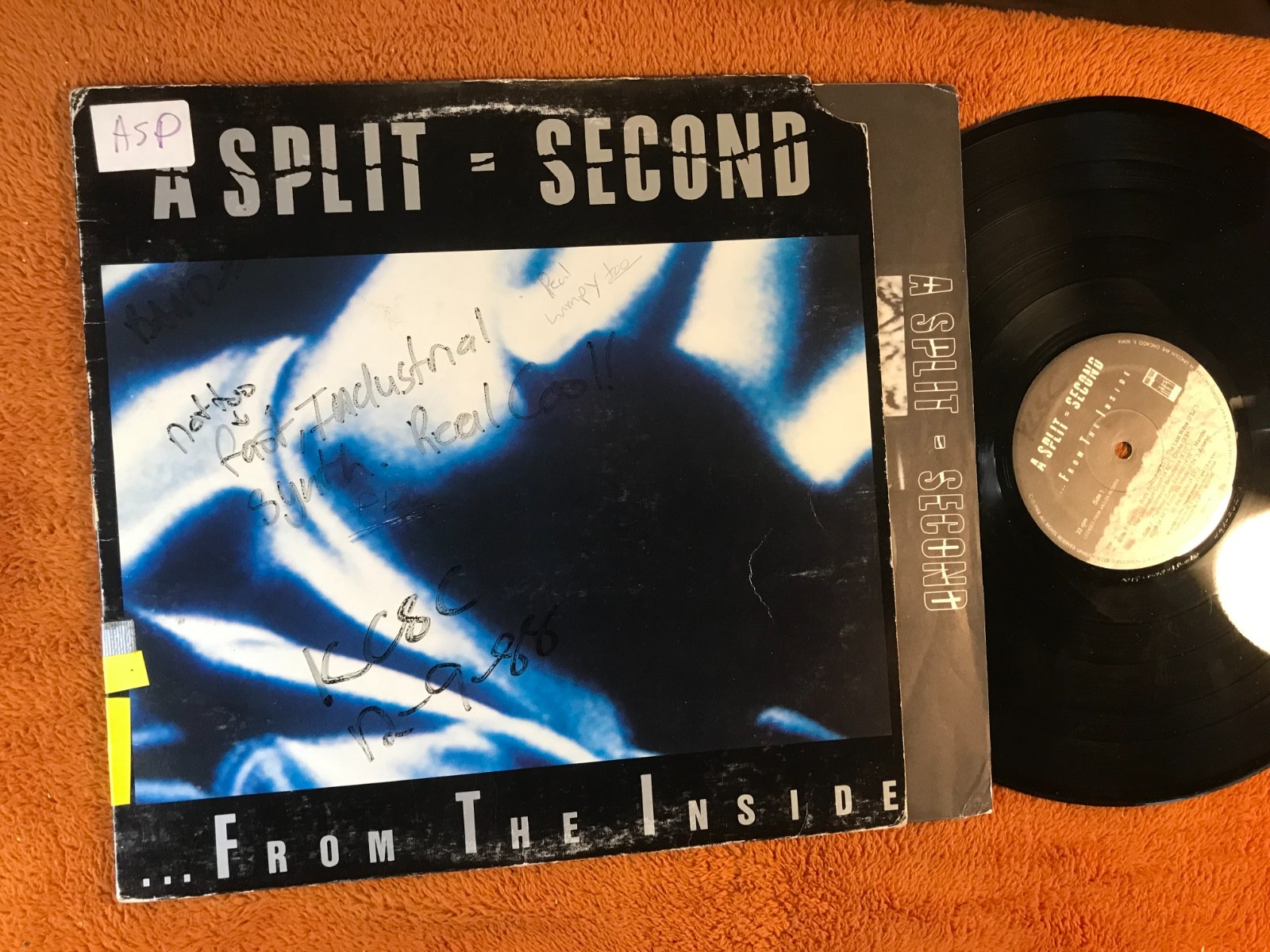 A Split Second …From The Inside LP 1988 Wax Trax! WAX 062 electro ebm synth OG