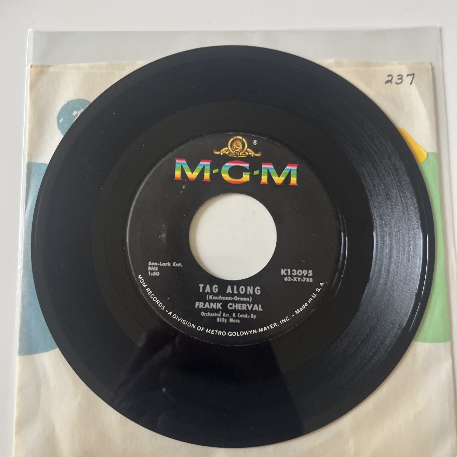 Frank Cherval – How Come / Tag Along, 1962 POPCORN, MGM Records, 45rpm 7″