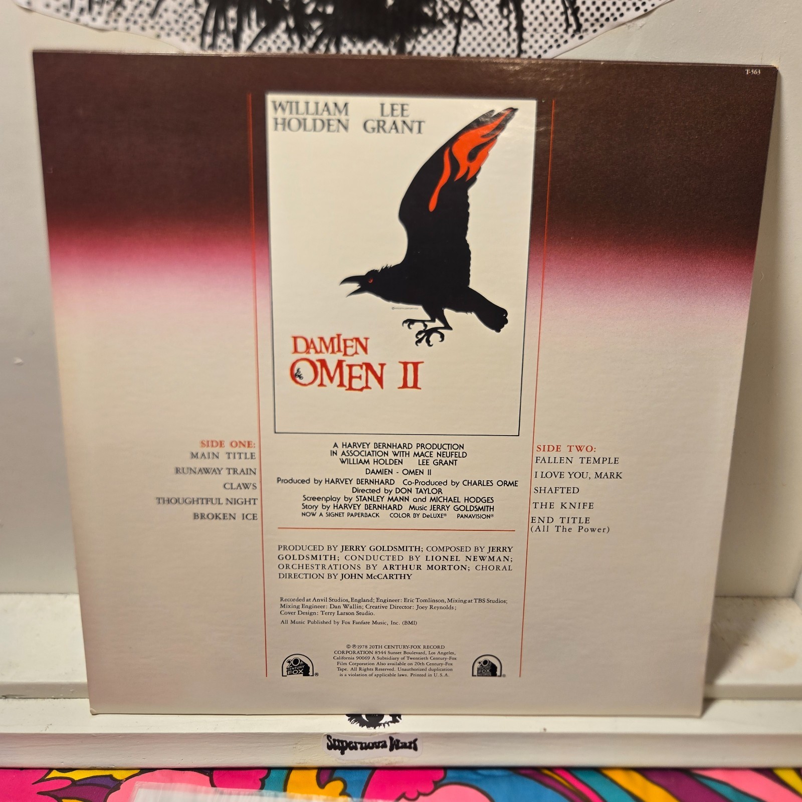 Damien Omen II Soundtrack Jerry Goldsmith 1978 LP 20th Century Fox Horror NM
