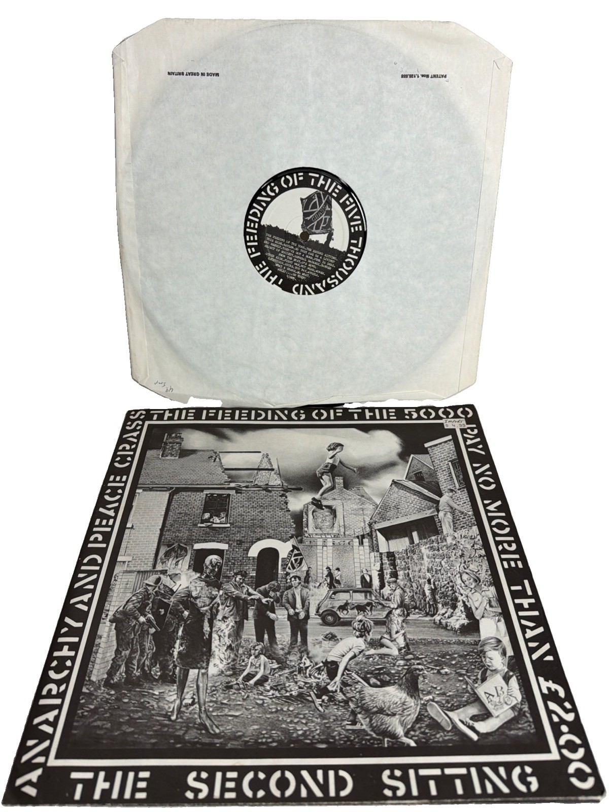 Crass Feeding Of The 5000 Vinyl Lp 45rpm 1982 UK Press Foldout Poster Sleeve