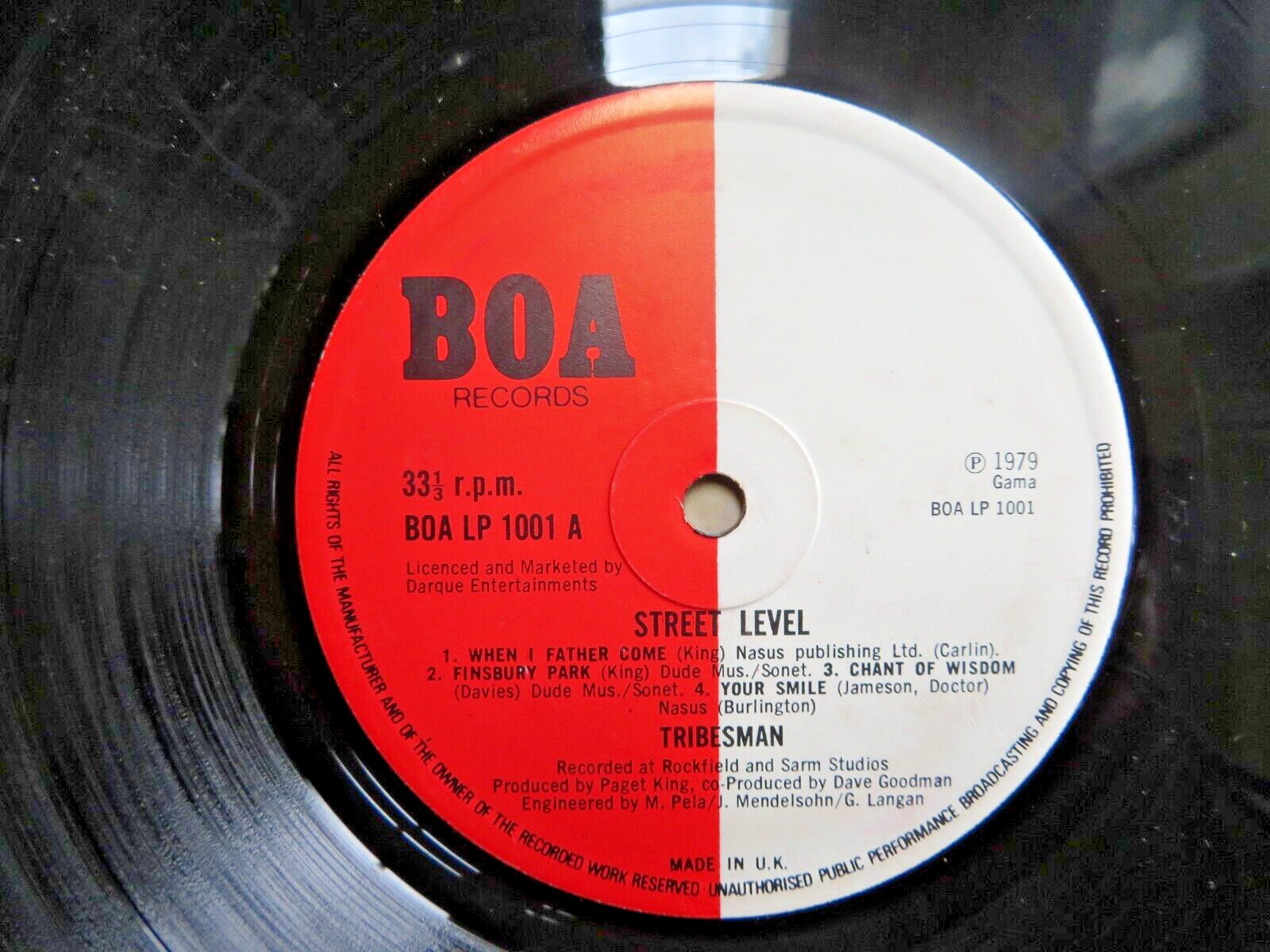 TRIBESMAN STREET LEVEL UK FIRST PRESS 1979 BOA LP 1001 EX NICE