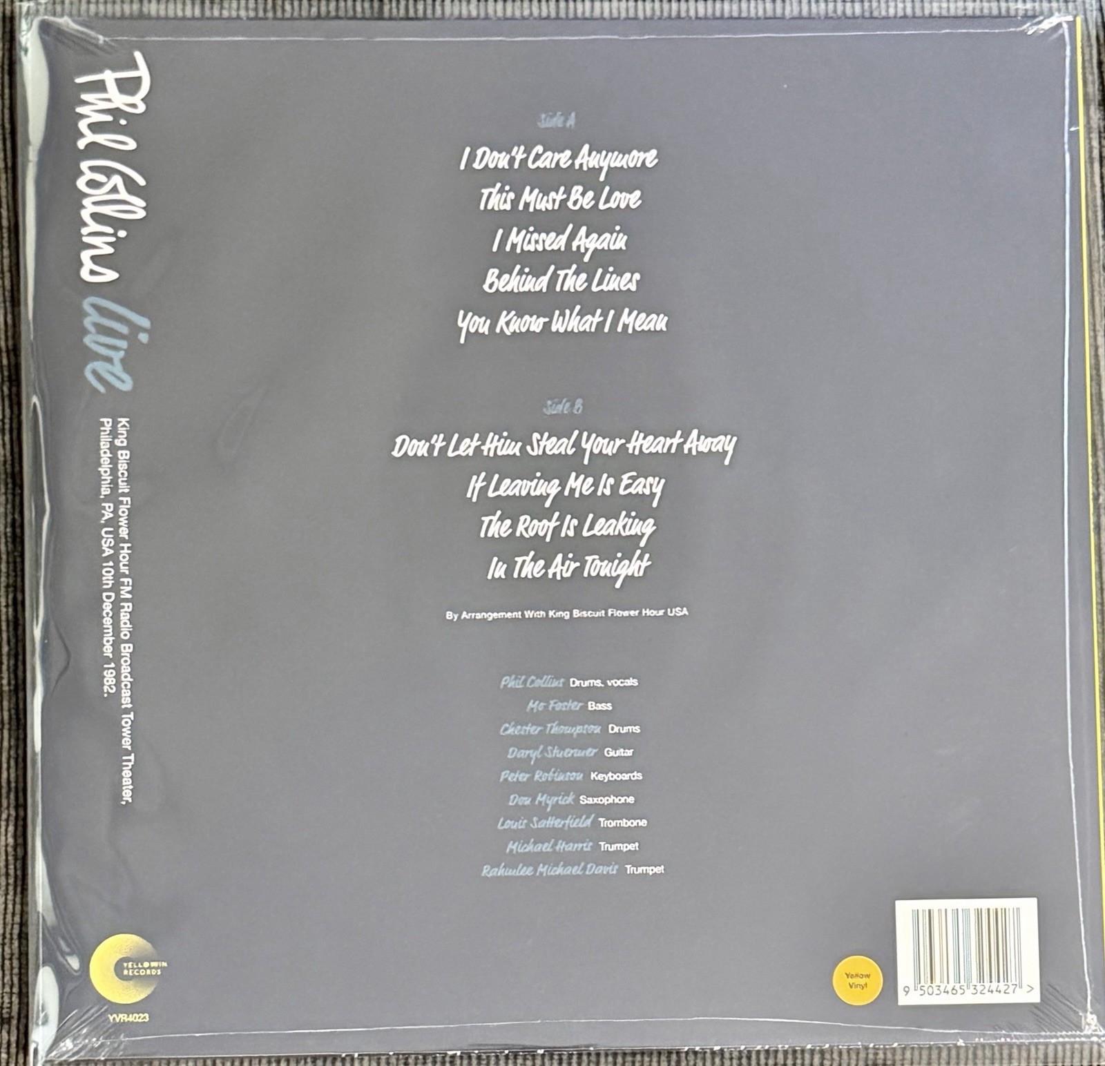 Phil Collins ¨Phil Collins Live¨ Yellow LP/Vinyl