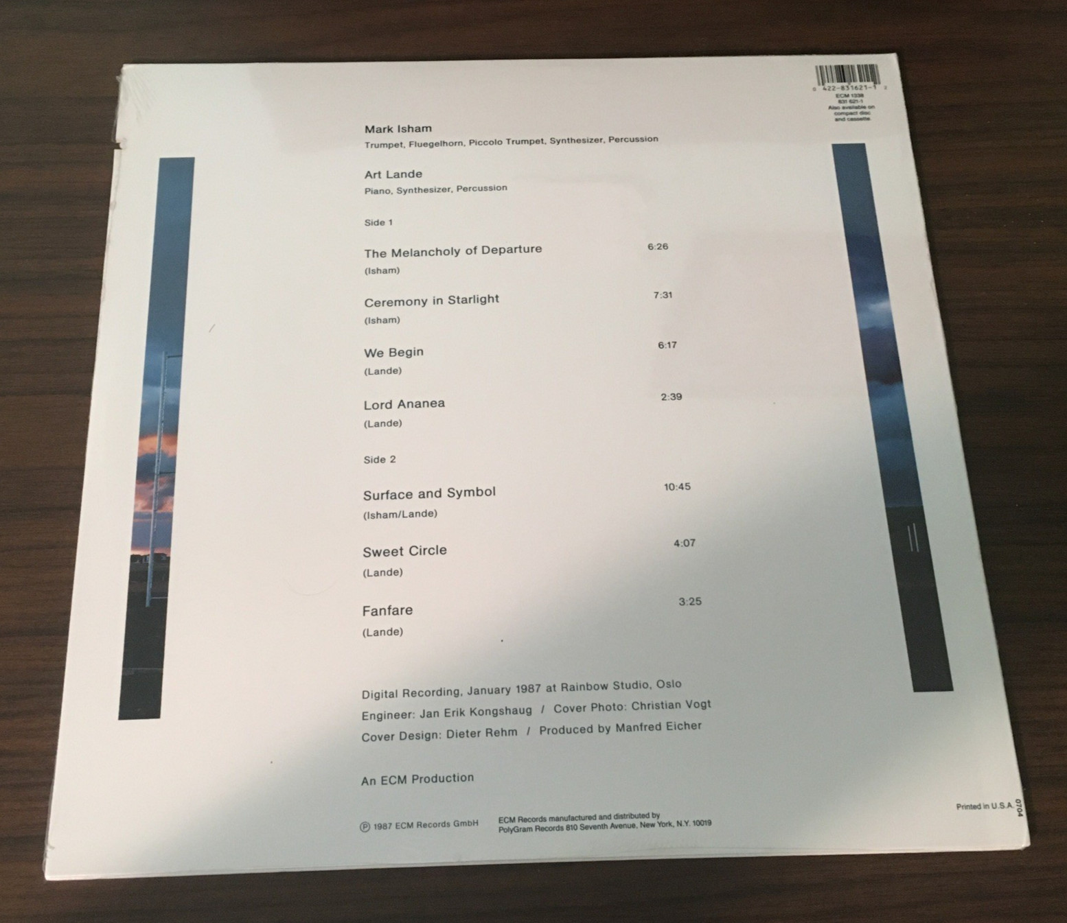 Mark Isham, Art Lande – We Begin – LP – ECM Records – 831 621-1 – 1987 SEALED