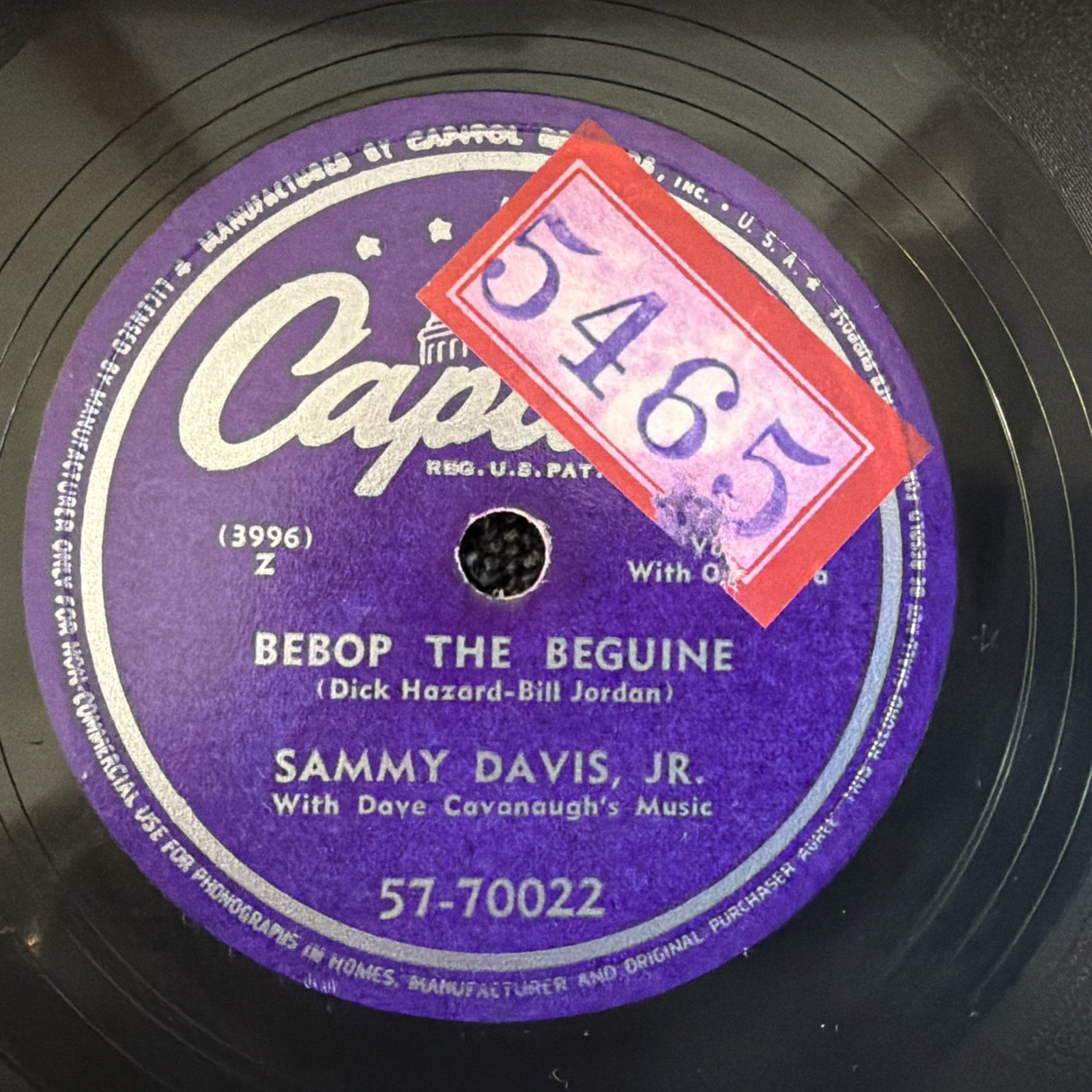 Sammy Davis Jr BEBOP THE BEGUINE / CAN’T YOU SEE I’VE GOT THE BLUES Capitol 1949