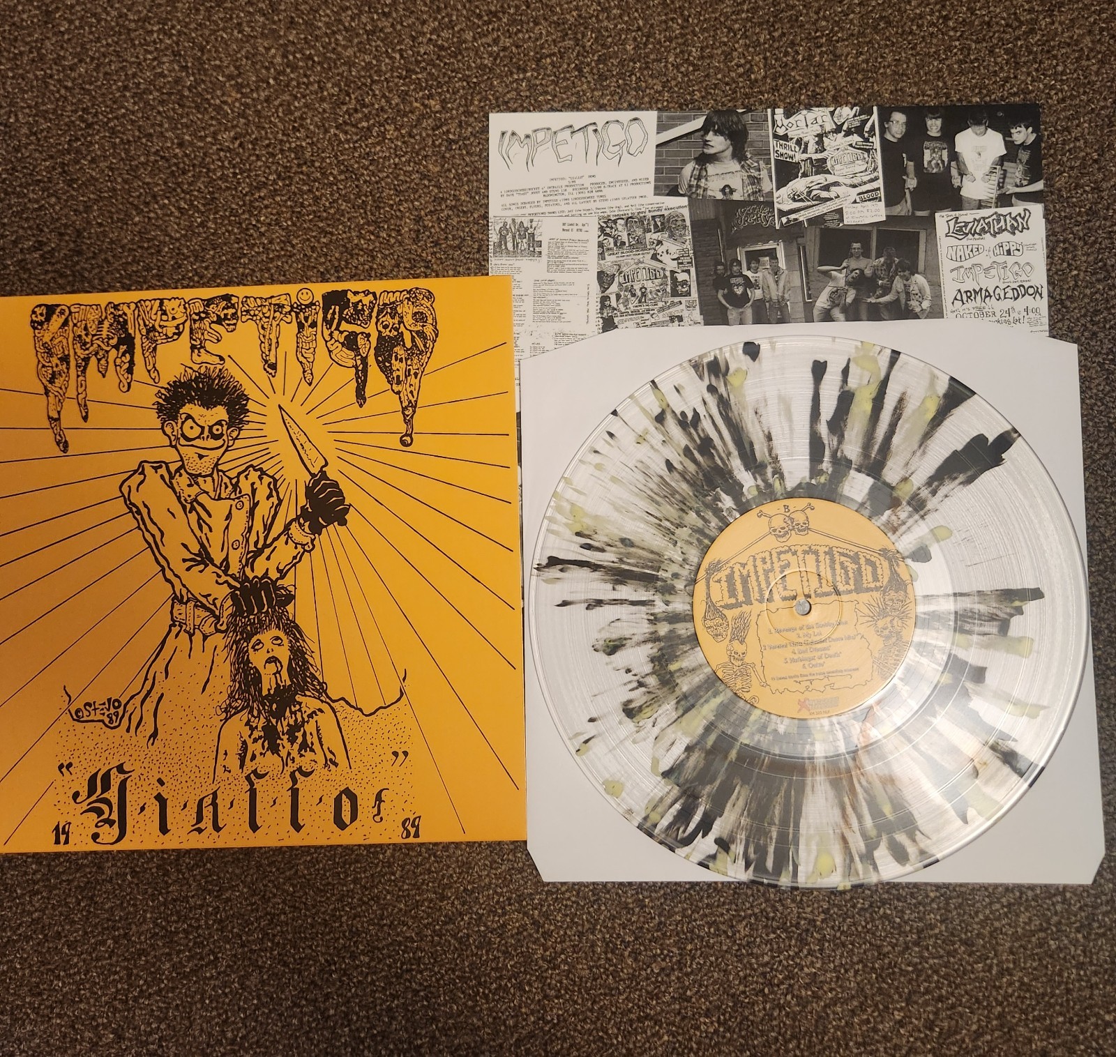 Impetigo Giallo vinyl gore grindcore death heavy metal 10″ record splatter