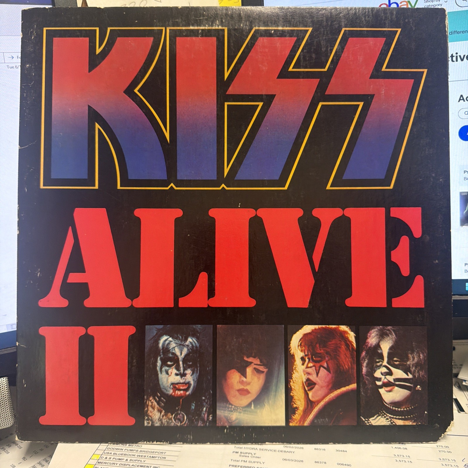 Kiss Alive II 1977 Casablanca NBLP 7076-2 Vinyl LP tear on corner